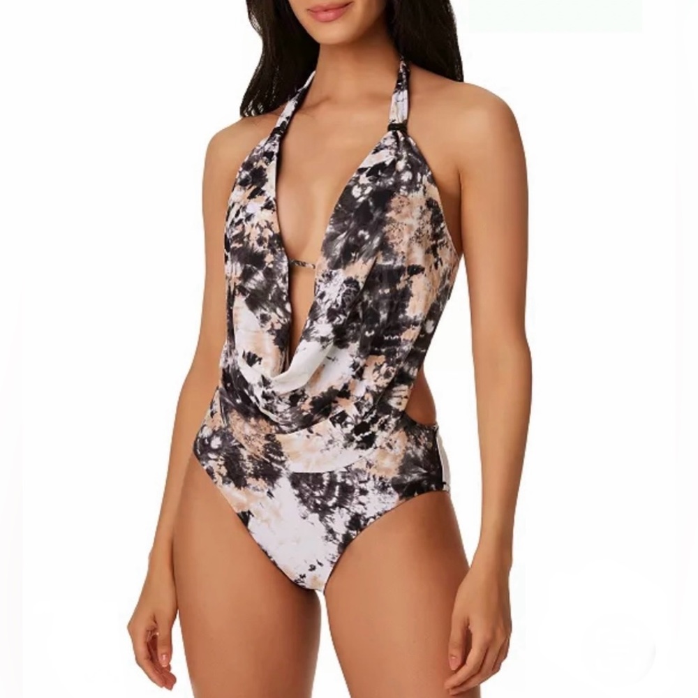 NWT Bar III Women’s Wet ‘N Wild Draped Monokini One Piece Swimsuit